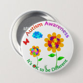 Autisme Bewustzijn Zonnebloem Ronde Button 7,6 Cm (Voorkant /achterkant)