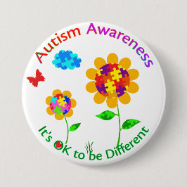 Autisme Bewustzijn Zonnebloem Ronde Button 7,6 Cm