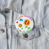 Autisme Bewustzijn Zonnebloem Ronde Button 7,6 Cm (In situ)