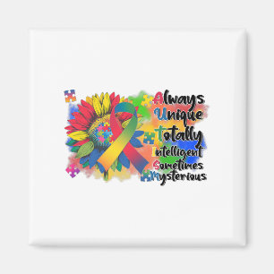 Autisme Bewustzijn Zonnebloem Shirt Autisme Altijd Magneet