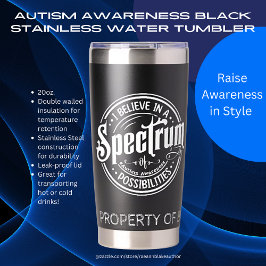 Autisme bewustzijn Zwarte RVS waterbeker Geïsoleerde Drinkbeker