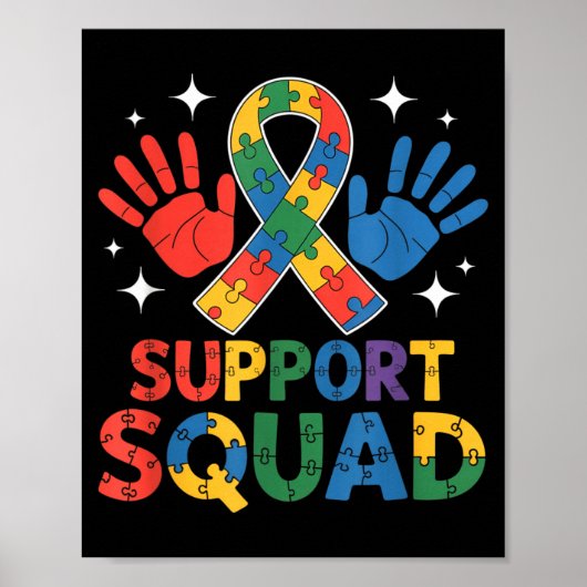 Autisme bewustzijns lint van de steungroep poster (Voorkant)