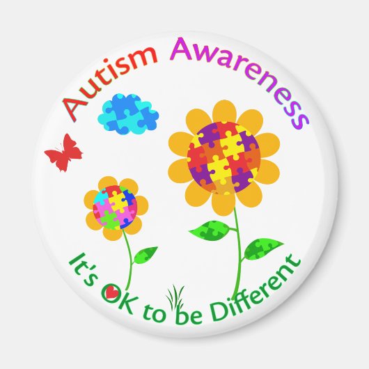 Autisme Bewustzijns-Zonnebloem Magneet (Voorkant)