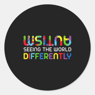 Autisme bewustzijnsdag Autistische wereld anders O Ronde Sticker
