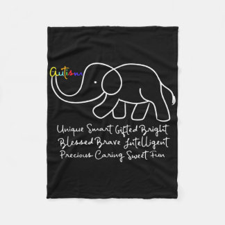 Autisme bewustzijnsdag Olifant Dier Autisme Cadeau Fleece Deken