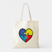 Autisme bewustzijnslint hart tote bag (Achterkant)