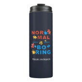 Autisme Bewustzijnsondersteuning Normaal Is Saai C Thermosbeker (Voorkant)