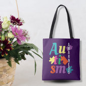 Autisme Bewustzijnspuzzel - Paarse Tote Bag