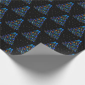 Autisme Blauwe Kerstboom Cadeaupapier (Hoek)