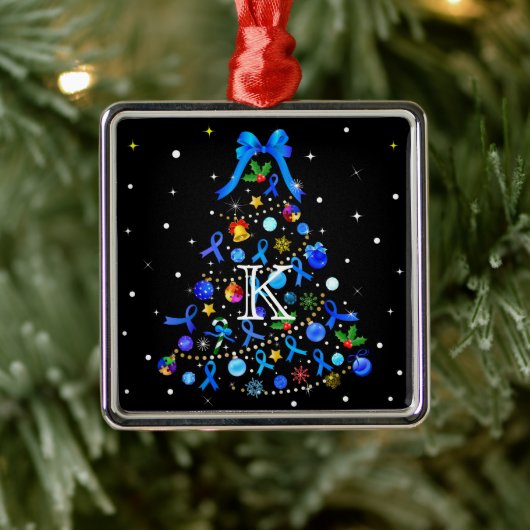 Autisme Blauwe Kerstboom Metalen Ornament (Boom)