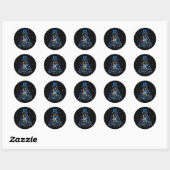 Autisme Blauwe Kerstboom Ronde Sticker (Vel)