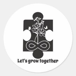 Autisme Bloemen Puzzel Stuk Speciaal Onderwijs Lee Ronde Sticker