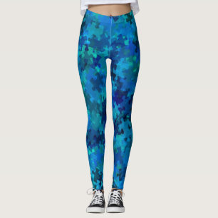 Autisme Blue Puzzle Collage Leggings