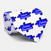 Autisme Blue Puzzle Piece Stropdas (Opgerold)
