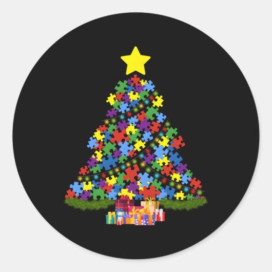 Autisme Boom Autisme Bewustzijn Ronde Sticker (Voorkant)