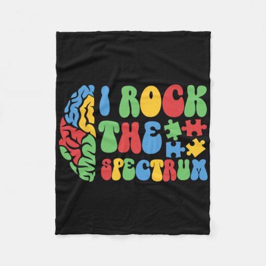 Autisme Brain I Rock Het Spectrum Bewustzijn Boys Fleece Deken (Voorkant)