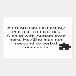 Autisme brand/noodveiligheid Stickers