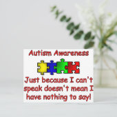 Autisme Briefkaart (Staand voorkant)