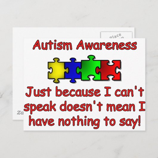 Autisme Briefkaart (Voorkant / Achterkant)