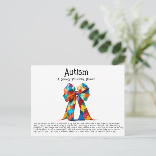 Autisme Briefkaart (Staand voorkant)