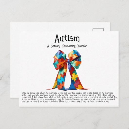 Autisme Briefkaart (Voorkant / Achterkant)