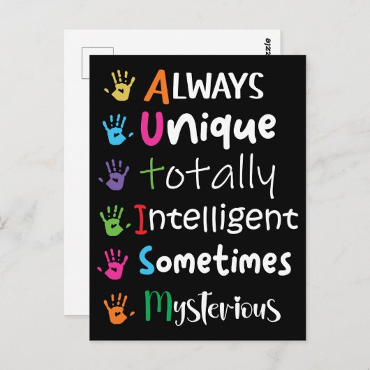 Autisme Briefkaart (Voorkant / Achterkant)