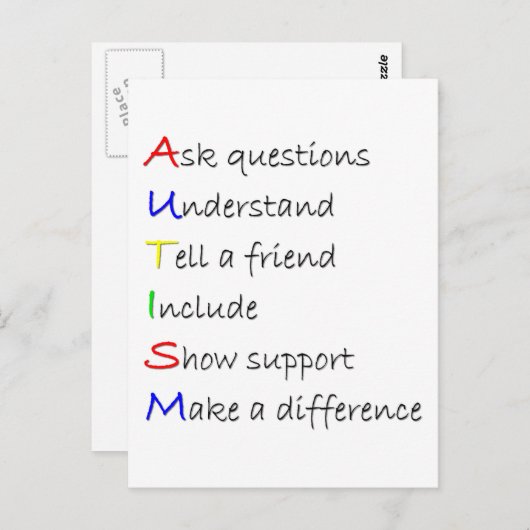 Autisme Briefkaart (Voorkant / Achterkant)