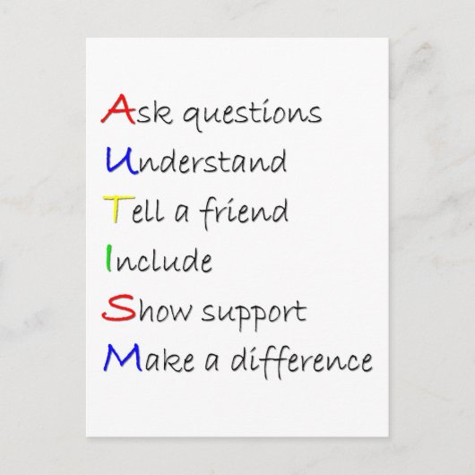 Autisme Briefkaart (Voorkant)