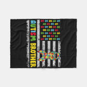 Autisme Broer Autisme Bewustzijn Mama Papa USA Vla Fleece Deken (Voorkant (Horizontaal))