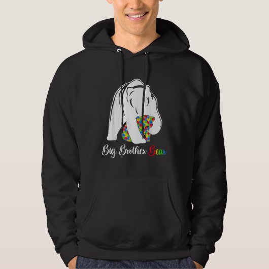 Autisme Brother Big Brother Beer Autisme Awareness Hoodie (Voorkant)