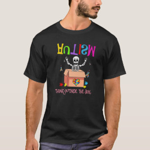 Autisme buiten de doos Skeleton Autism Awareness T-shirt