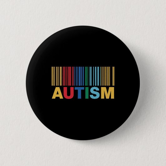 Autisme Byrcode Awareness Inclusion ArtWork Ronde Button 5,7 Cm (Voorkant)