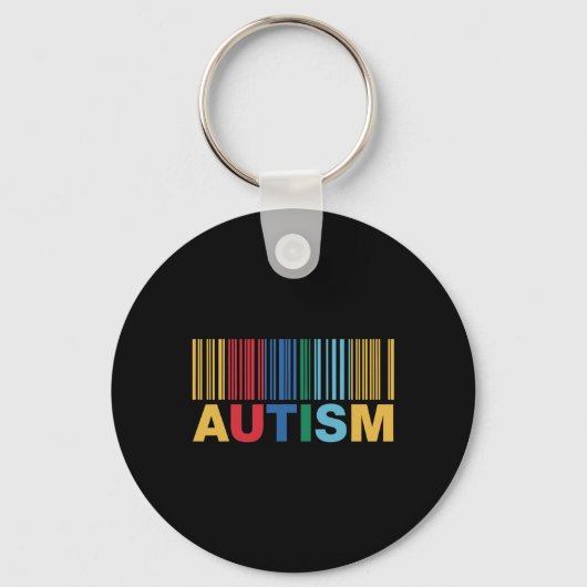 Autisme Byrcode Bewustzijn Inclusie Kunstwerk  Sleutelhanger (Voorkant)