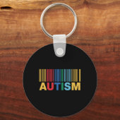 Autisme Byrcode Bewustzijn Inclusie Kunstwerk  Sleutelhanger (Voorkant)