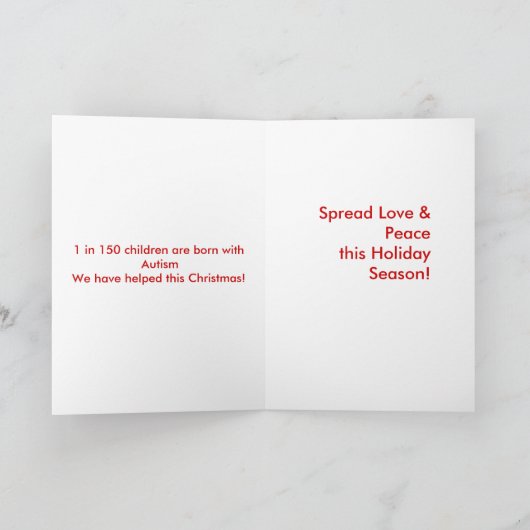 Autisme Charity Christmas Kaart (Binnen)