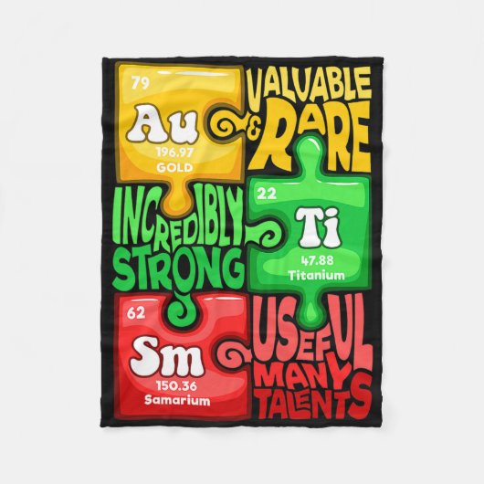 Autisme Chemisch Element Fleece Deken (Voorkant)