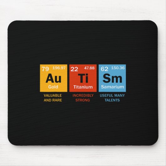 Autisme Chemistry Periodic Table Elements Autism A Muismat (Voorkant)