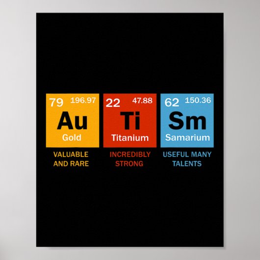 Autisme Chemistry Periodic Table Elements Autism A Poster (Voorkant)