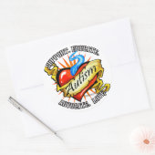 Autisme Classic Heart Tattoo Ronde Sticker (Envelop)