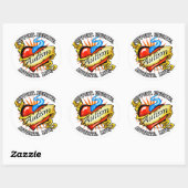 Autisme Classic Heart Tattoo Ronde Sticker (Vel)