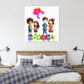 Autisme Contact Canvas Afdruk (Insitu (Slaapkamer))