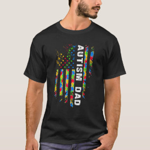 Autisme Dad Bewustzijn Amerikaanse Vlag USA Mannen T-shirt