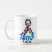 Autisme Dad Blue Awareness Ribbon Vaderdag Koffiemok (Links)