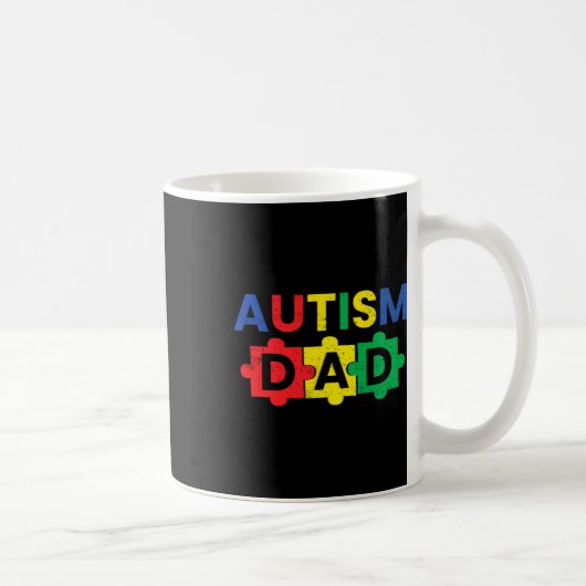 Autisme Dad Fathering Autism Support Awareness Mon Koffiemok (Rechts)