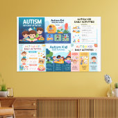 Autisme - Dagelijkse activiteiten grafiek Canvas Afdruk (Insitu (Woonkamer))
