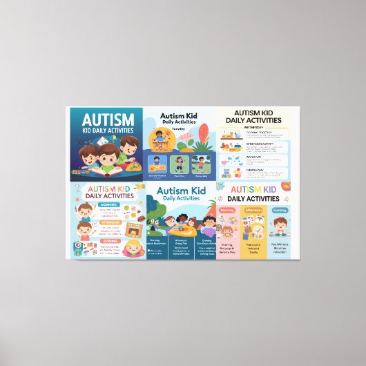 Autisme - Dagelijkse activiteiten grafiek Canvas Afdruk (Voorkant)