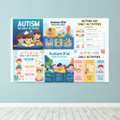 Autisme - Dagelijkse activiteiten grafiek Canvas Afdruk (Insitu (Houten vloer))