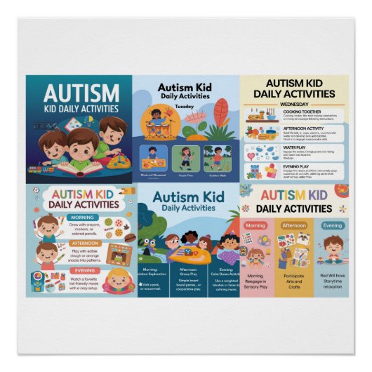 Autisme dagelijkse activiteiten perfect poster (Voorkant)