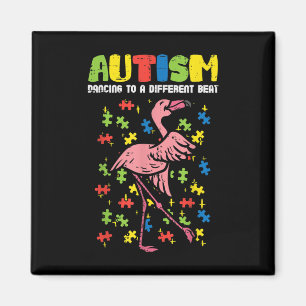 Autisme Dancing Verschillende Beat Flamingo Schatt Magneet