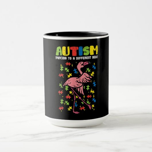 Autisme Dancing Verschillende Beat Flamingo Schatt Mok (Midden)